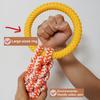 Pet Cotton Rope Dog Toys with Double-Ring Handle for Teeth Grinding, Gum Massage Chew Toy for Dogs Healthy Gift