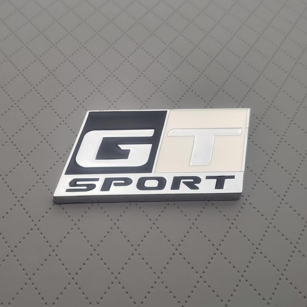 1pc 3D Metal GT SPORT Logo Car Front Grille Badge Sider Fender Rear Trunk Emblem Sticker for Car Body Stying Decoration Accessories