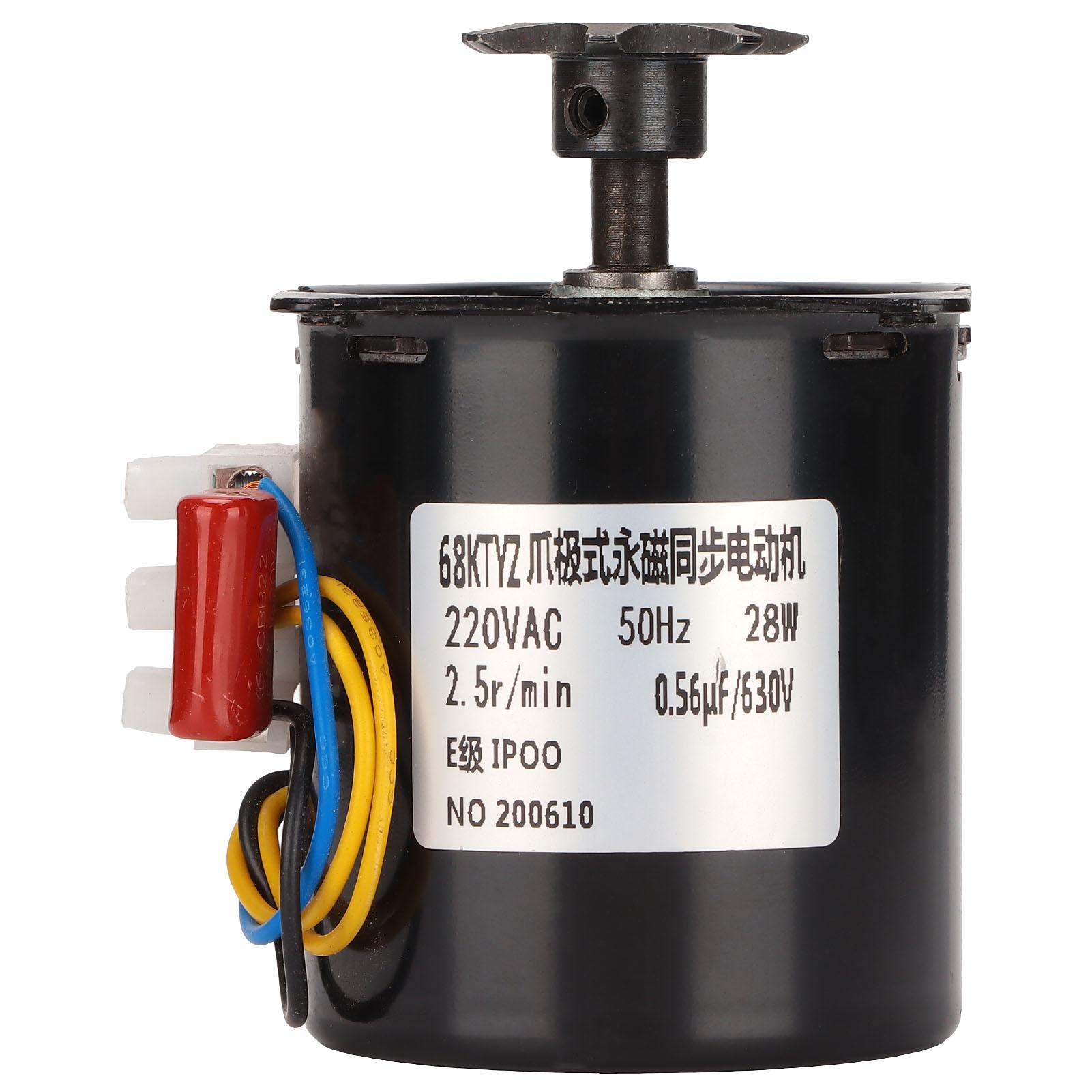Moteur Rotateur d'Œufs 28W Moteur Synchrone d'Incubateur d'Œufs avec Engrenage pour Poulets Canards Oies Oiseaux Éclosion d'Œufs 220V
