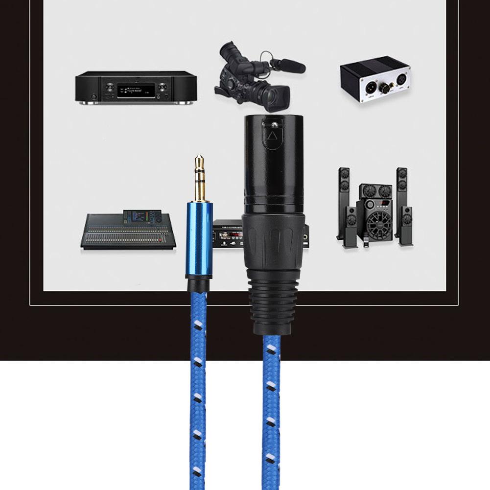 3 Meters 3.5mm Stereo Male to XLR Male Adapter Audio Cable Patch Cord Accessories