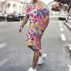 Men Full Black White Paisley Bandana Print Short Sleeve Tee And Matching Shorts Two Piece Outfit