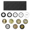 100 Stuks Muntcapsule Hoesje en Verstelbaar (17/20/25/27/30mm) Beschermende Zwarte Pakking Munt Houder met Plastic Opberg Organizer Doos