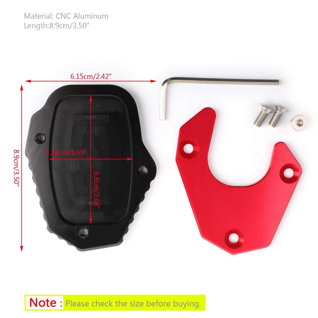 Bruce & Shark Honda CRF250L 2017-19 Exclusive Kickstand Side Stand Stand Stand Plate Extension Aluminum Red