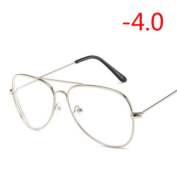 

-1.0 -1.5 -2.0 To -4.0 Finished Myopia Eyeglasses Women Men Classic Metal Cat Eye Short-Sighted Spectacles Black/Silver/Gold