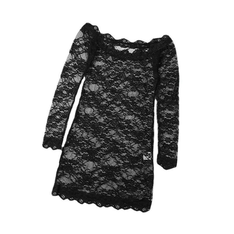 eBay casual lingerie stretch word shoulder long sleeve perspective sexy