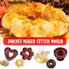 Heart Shape Flower Donut Mould Set Creative Non-stick Donut Cutter Mould Baking Accessories for Homemade Pastries Kitchen Tools