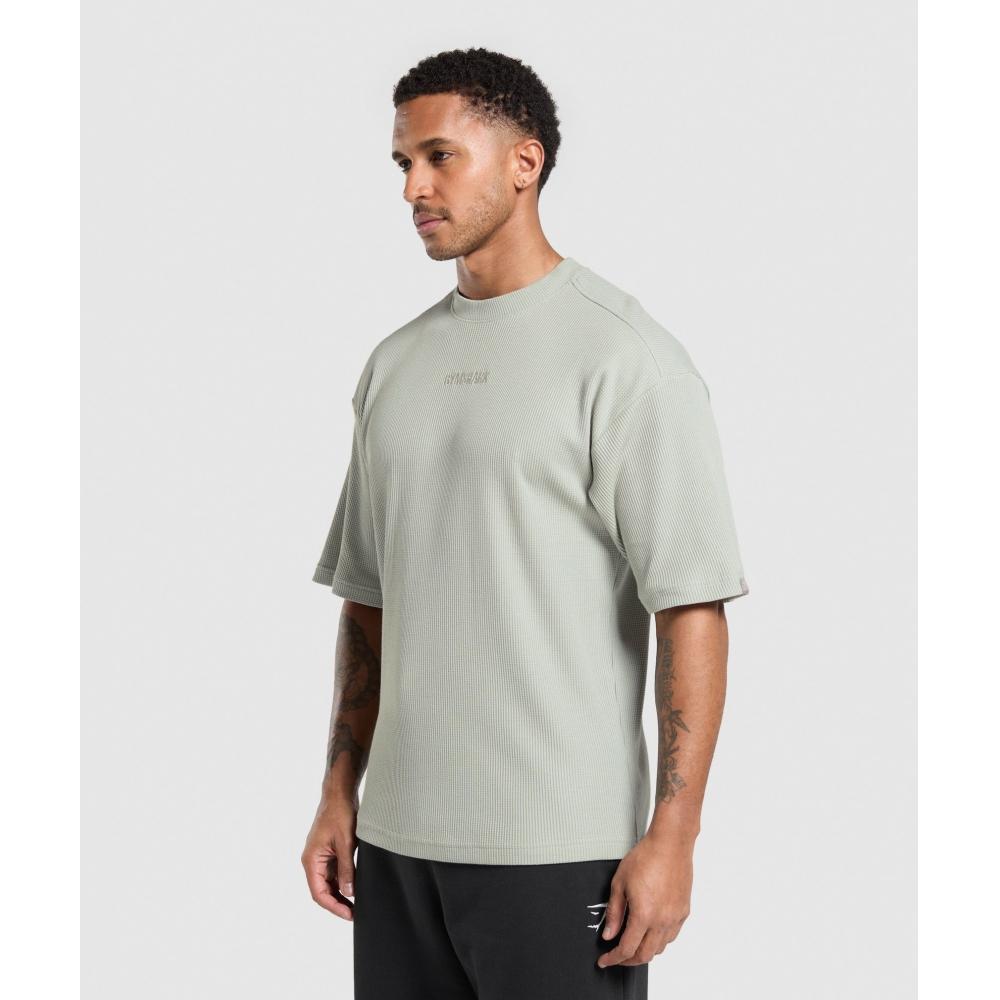 Gymshark Waffle Oversized T shirT sTone Grey A1b1r Gdhx