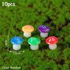 10 Pcs Creative Night Glow Simulation Mushroom Figurine Animal Model Moss Micro Landscape Home Decor Miniature Ornament