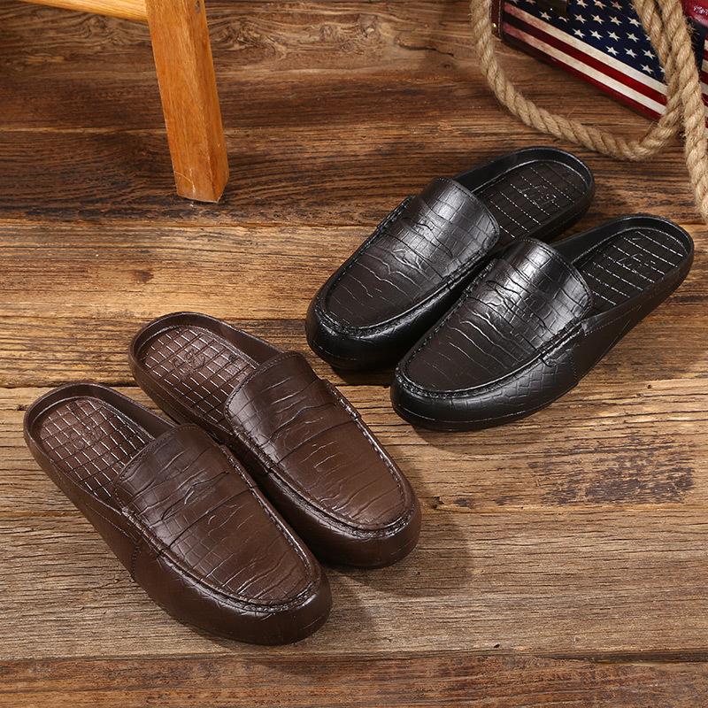 Men's Summer Slippers Luxury PVC Casual Shoes For Men Comfortable Flat Beach Barefoot Walking Outdoor Fashion Slippers Footwear