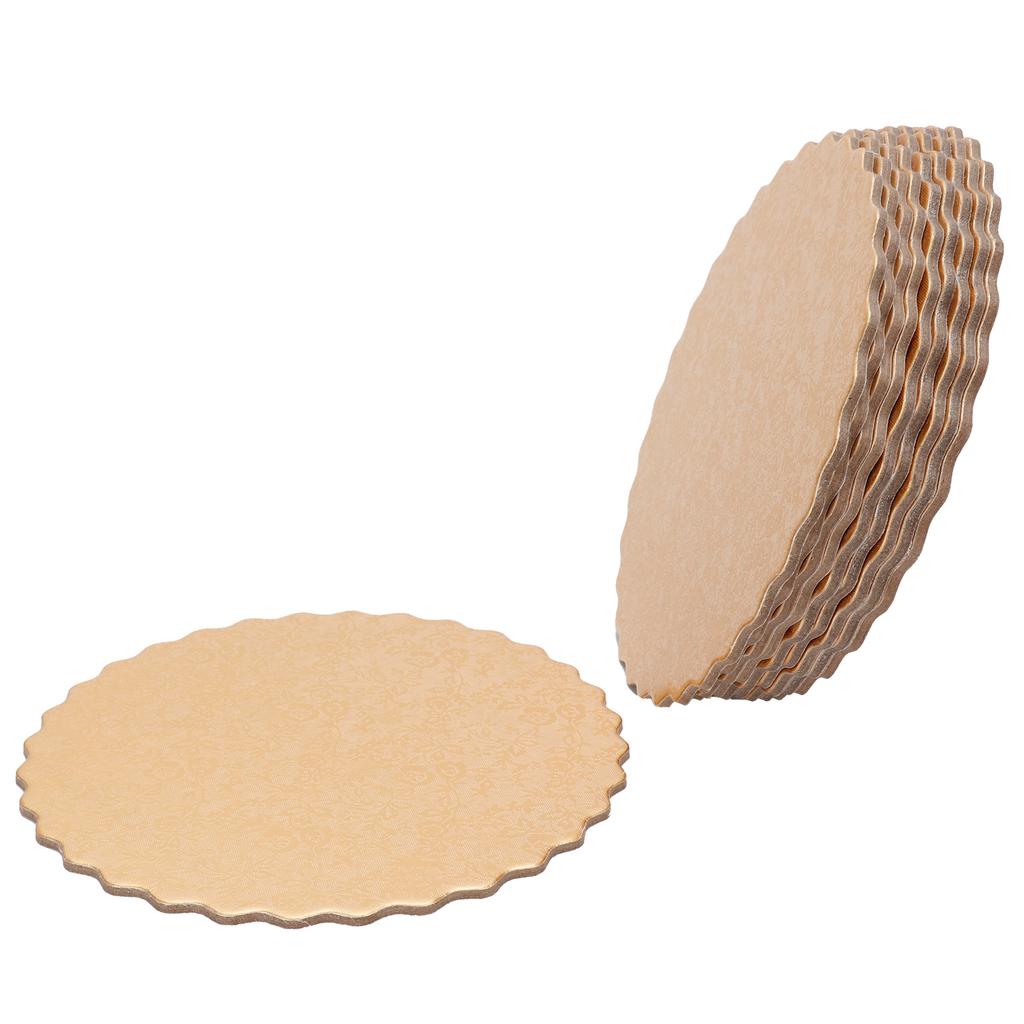 10 STÜCKE Doppelseitig Gemustert Runde Kuchenbretter Wiederverwendbare Kuchentabletts für Hochzeit Geburtstagsfeier(12 Zoll )