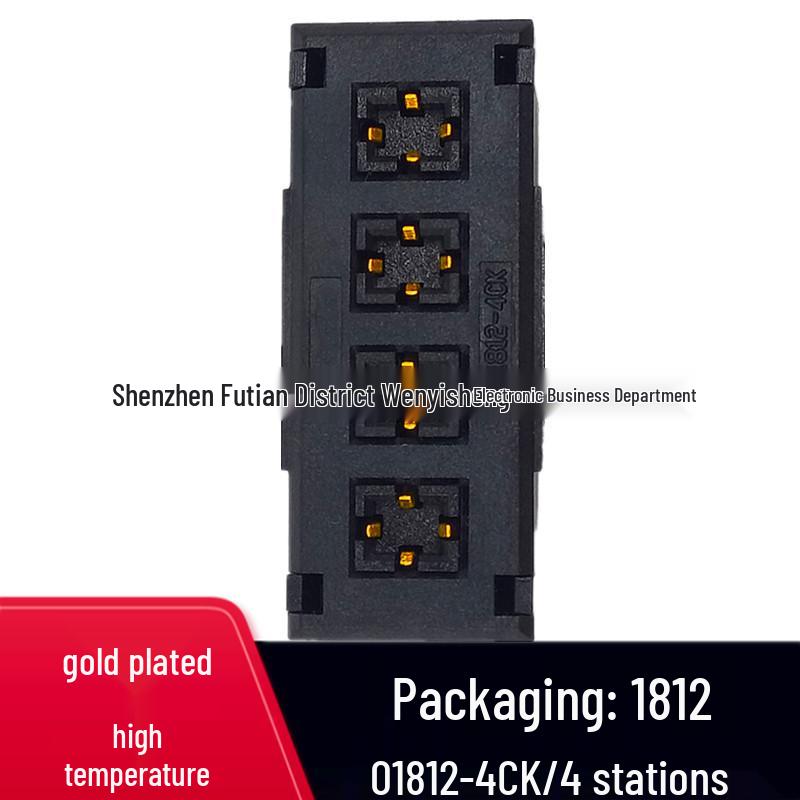 

1812 SMD Capacitor Programmer Socket: Q1812-4CK Gold-Plated, High-Temp Resistant Burn-in Test Socket 1812