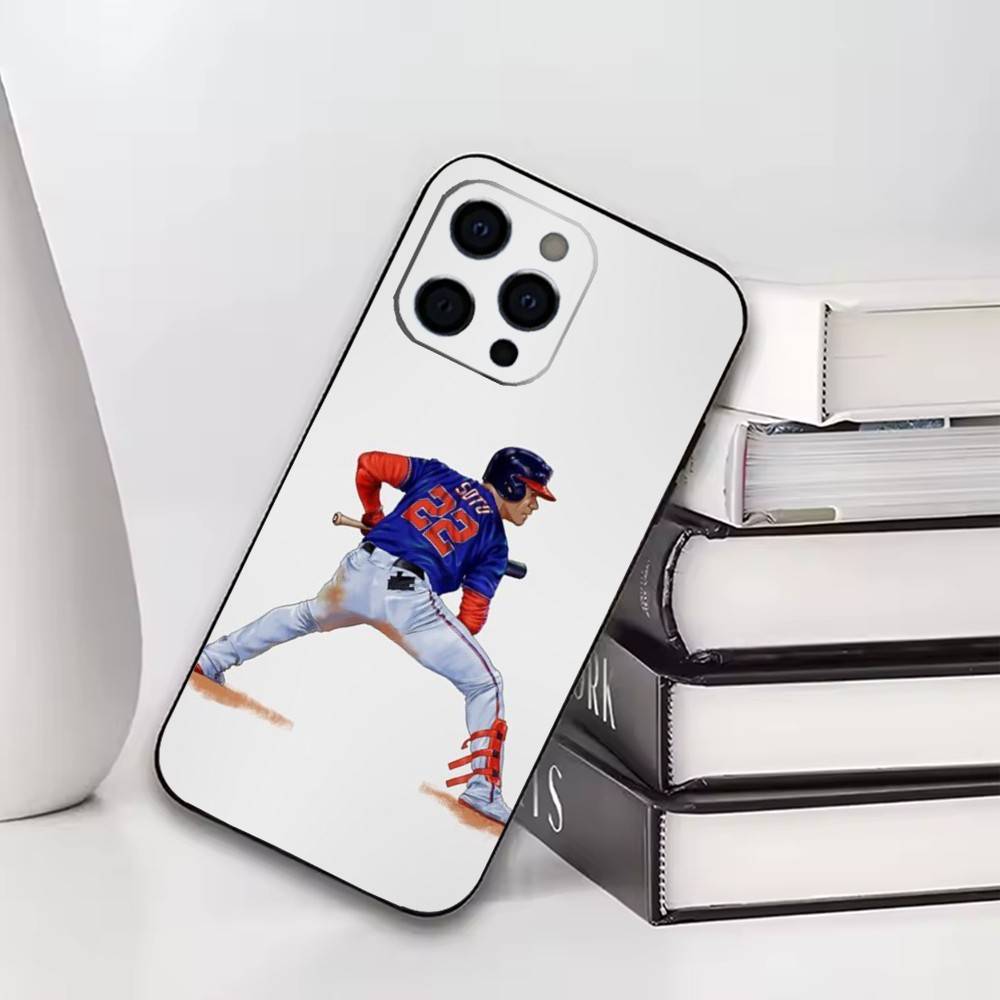 

Baseball Juan Soto Phone Case For iPhone17,16,15,14,13,12,11 Plus,Pro Soft Silicone Black Cover iPhone16promax