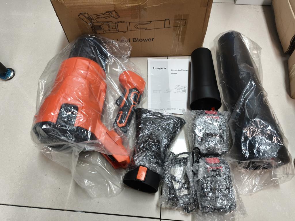 Cordless Leaf Blower 21V Electric Blower with Powerful Motor 2Pcs 3.0Ah Battery Adjustable 2 Speeds