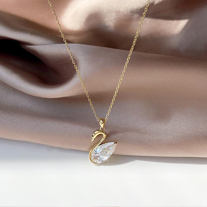 

S925 Silver Classic Crystal Choker Necklace Pendant for Women 14K Gold Plated Necklaces Wedding Party Jewelry Gift золотой