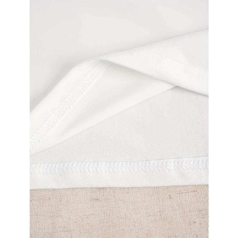 European Size Letter Print T-shirt, Short Sleeve Crew Neck Casual Top for Summer & Spring, Women's Clothing