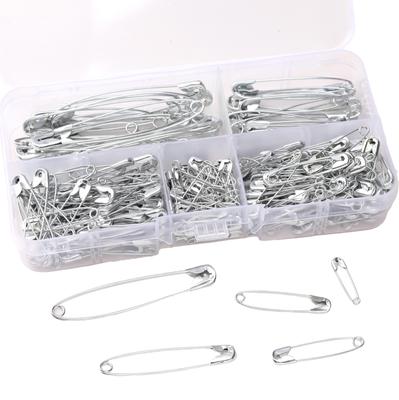 260 Stück verpackte Eisennadeln Edelstahl Sicherheitsnadeln DIY Rostfrei Schnallennadel Metall Brosche Abzeichen