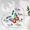 2D Flat Christian Gift Acrylic Heart Butterfly Desktop Decorative Plaque, Home Decor Plaque Hanging Wall Art Decorative Garden Decoration for Room Doo
