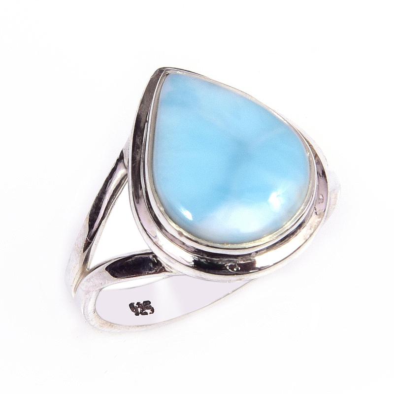 Natural Republic Larimar Gemstone 925 Solid Sterling Silver Gift Ring S.7 j9b30