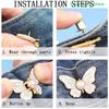 1Pc Butterfly Waist Button Jean Button Pin Reusable Clothing Fitting Tools For No Sewing Required Buttons Pants Decoration