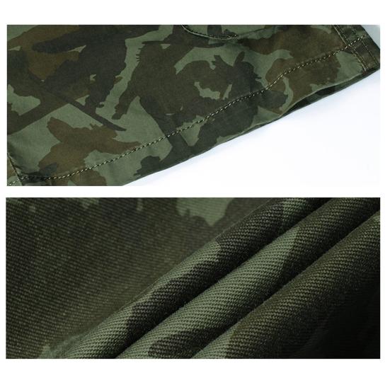 Mittelhohe Elastischer Bund Reißverschluss Herren Shorts Camouflage-Print Mehrere Taschen Cargo-Shorts Streetwear