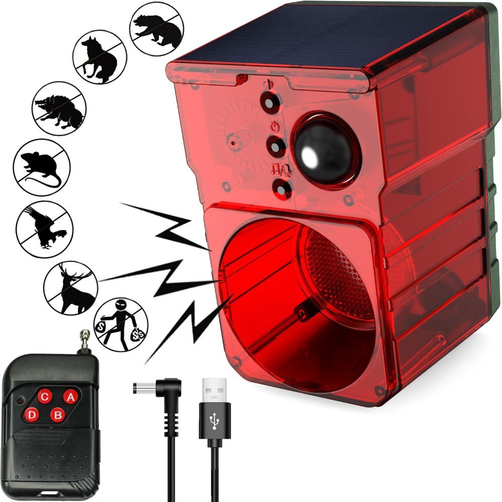 Audible and Visual Alarm Solar Powered Alarm Dog's Bark Solar Anti-theft Device  Warehouse