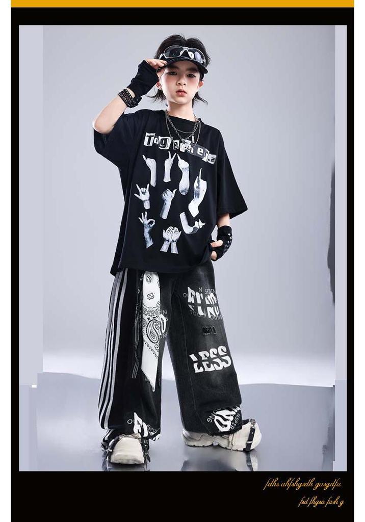 Kids' Hip Hop Street Dance Performance Wear - Trendy Summer Outfits for Boys and Girls