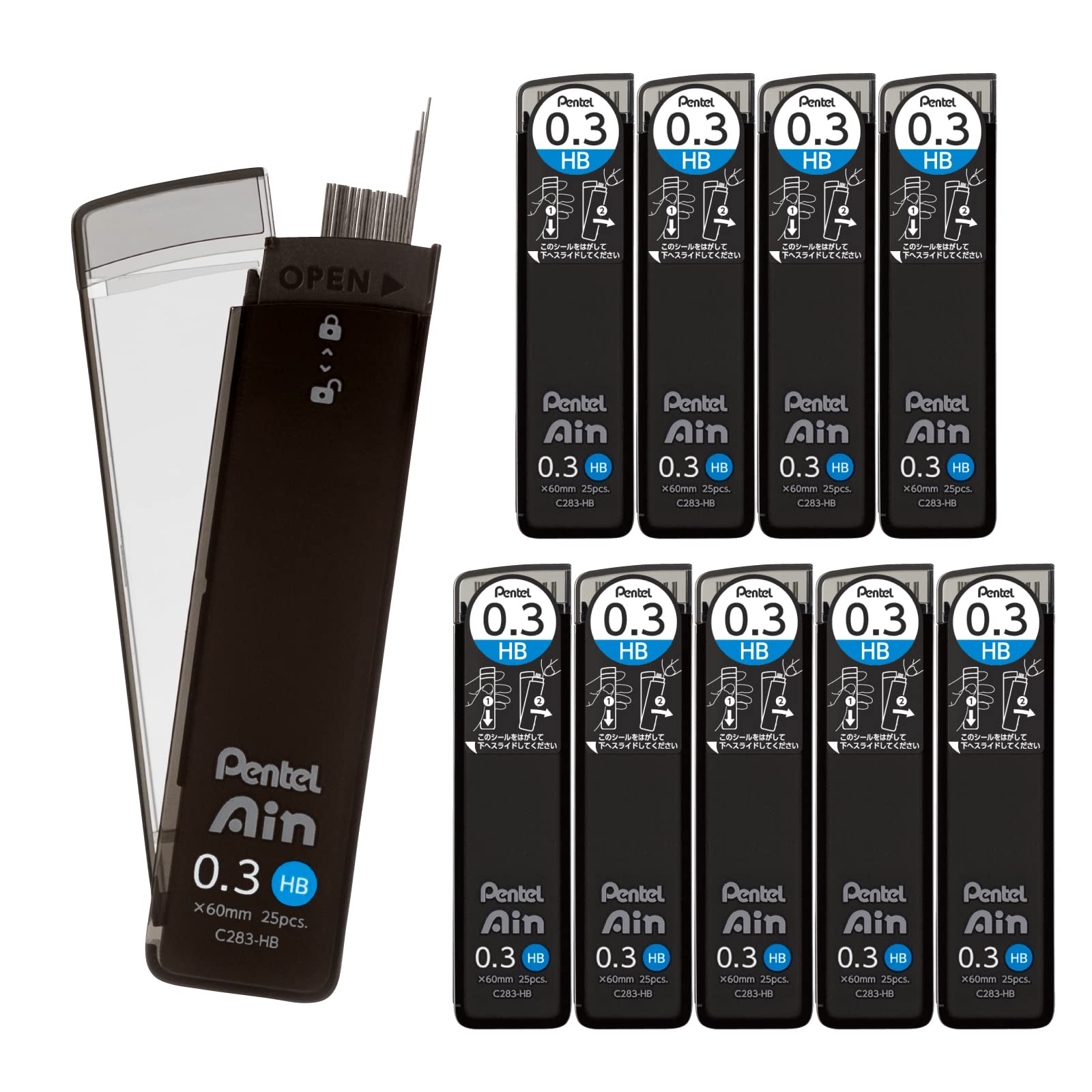 

Pentel Sharp Lead Pentel Ein HB 10 pieces 0.3mm C283-HB чёрный