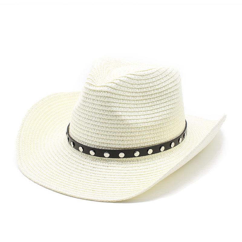 Cowboy Hat Men'S Summer Sun Hat Sun Hat Uv Protection Straw Hat Summer Beach Hat