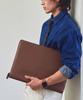 Matt Genuine Leather Device Document A4 Clutch Bag Brown B42931