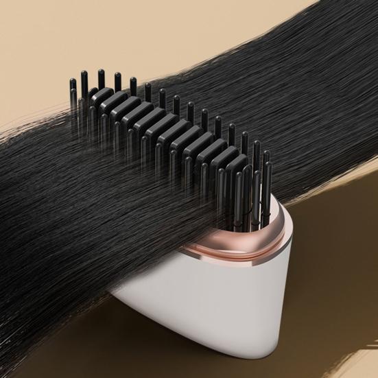 Yousheng Mini Hair Straightener Brush 3 Temperature Modes Adjustable Rechargeable Portable Travel Lightweight Fast Heating Hot Comb Electric Hair