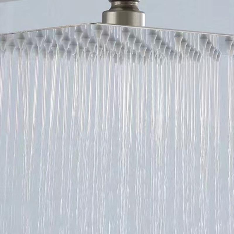 Nickel/Black304 Stainless Steel Rain Shower Set Multi-function Water Three Speed Shower Square Top Spray Hot And Cold Shower Tap