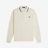 Fred Perry [M3636] Long Sleeve Twin Tip Fred Perry Shirt - Ecru/Court Blue/Ox Blood Afpm2533636-Z46