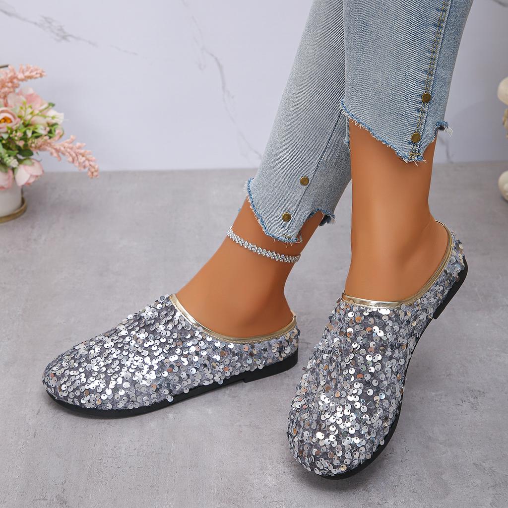 Women Flats Shoes New Outdoor Wear Open-Toe Half Loafers Women Large Size Soft Bottom Anti-Slip Sneakers Women Zapatos De Mujer