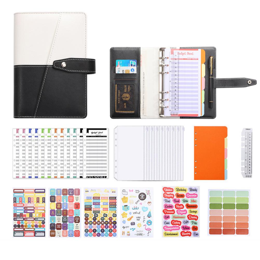 A6 PU Leather Budget Organiser Budget Planner Financial Planner Budget Binder for Budgeting Money Saving Folder