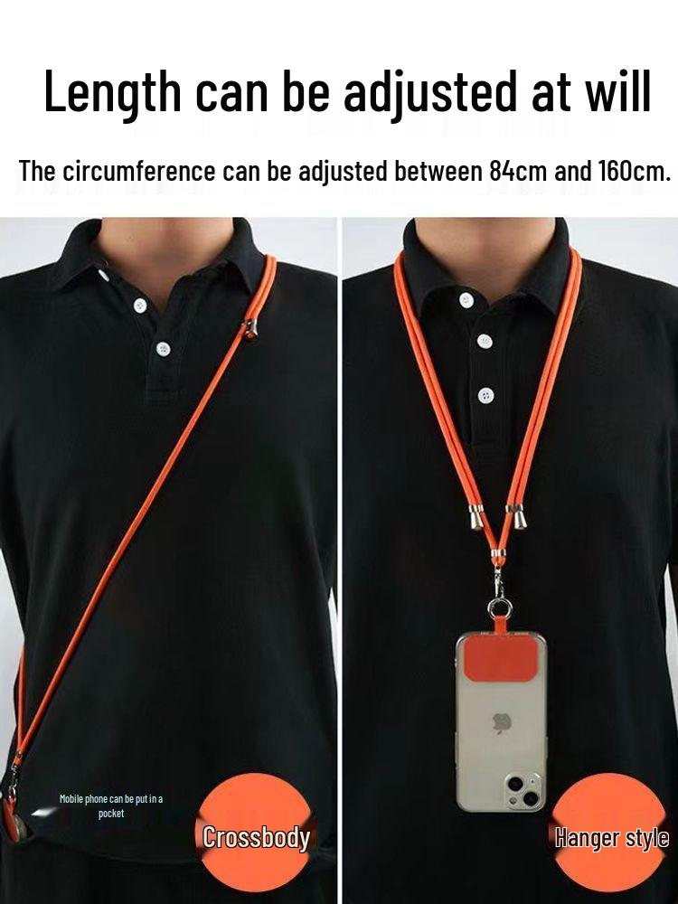 Retractable Adjustable Phone Lanyard: Anti-Drop Crossbody/Shoulder Strap for Men & Women, Durable and Long.