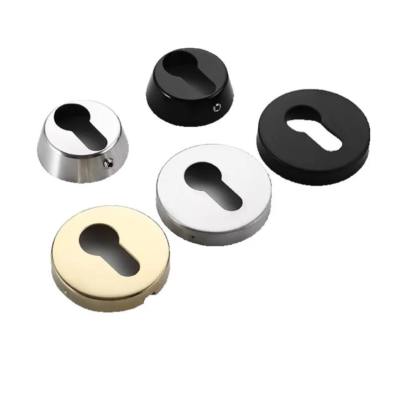 Round Oval Lock Cylinder Cover 304 Stainless Steel Keyhole Cover Black Gold Silver Anti-theft Door Accessories for 32mm Cylinder