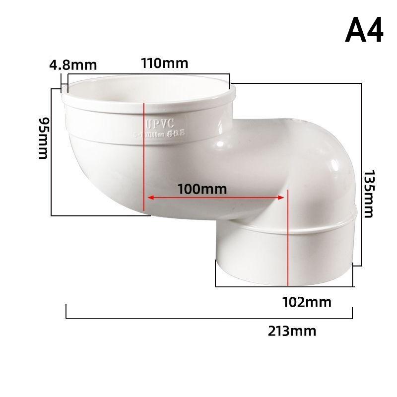 110MM Offset WC Connection Nozzle Toilet Adapter Pipe for Effortless Assembly Setup