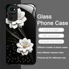 Vintage Floral Stylish Lotus Flower Tempered Glass Phone Case for Motorola Moto G85 G84 G75 Edge 50 Fusion 40 Neo 30 Pro Covers