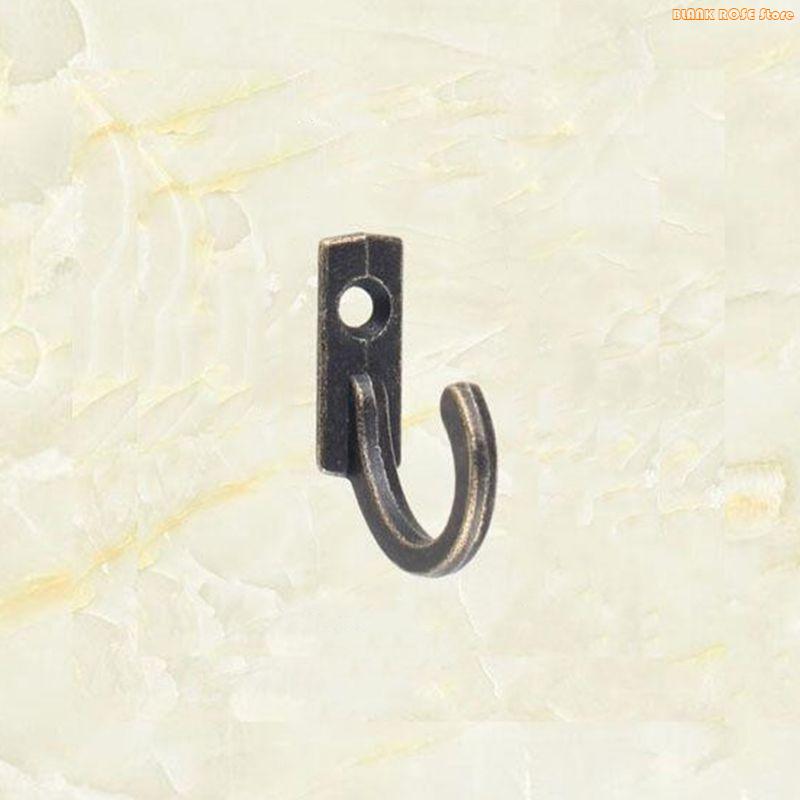 K1AE 10 Pcs Robe Hook Simplicity Hanger Vintage Bronze Small Hooks Easy to Install