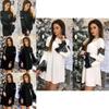 Elegant Solid Color Lace Stitching Dress For Women Perfect For Casual Outings