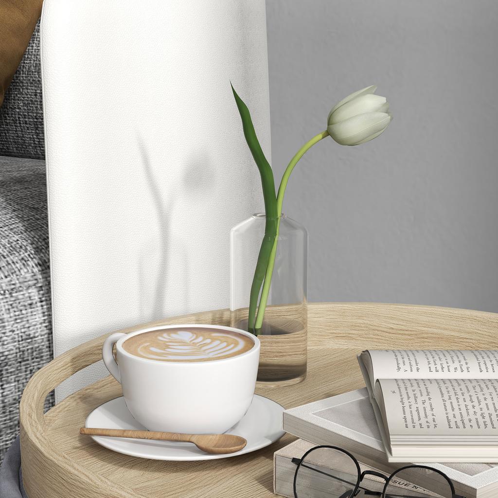 Sherpa Fabric Storage Pouffe up to 120 kg max with Flip Tray, in MDF and Beech, 56x56x42 cm, Grey