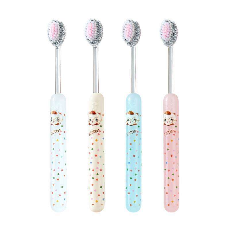 Kids Soft Bristle Toothbrush Cartoon High Density Bristles Cartoon Handle Gentle For Toddlers Children Daily Oral Cleaning