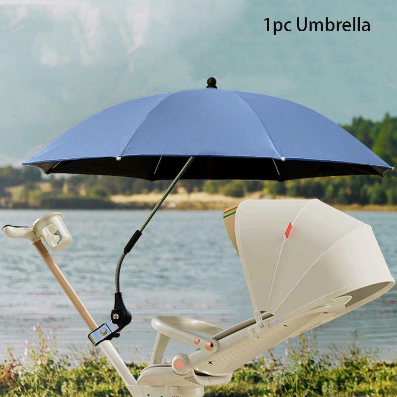 Verstellbarer Kinderwagenhalter Ständer Regenschirmhalter Sonnenschutz Regendicht Faltbares Kinderwagenzubehör, 1 Stück