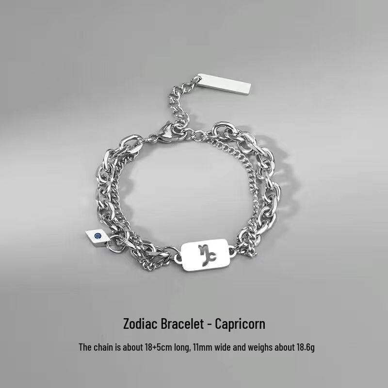 Twelve Constellations Titanium Steel Bracelet: Men's Luxury Jewelry