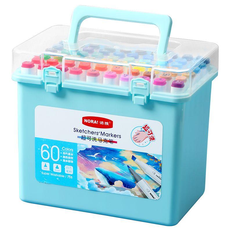 Mark Pen 24 Colors, Primary School Watercolor Pen 48 Colors, Art Supplies Brushes, Children's Safe and Non-toxic Double-ended Watercolor Pen