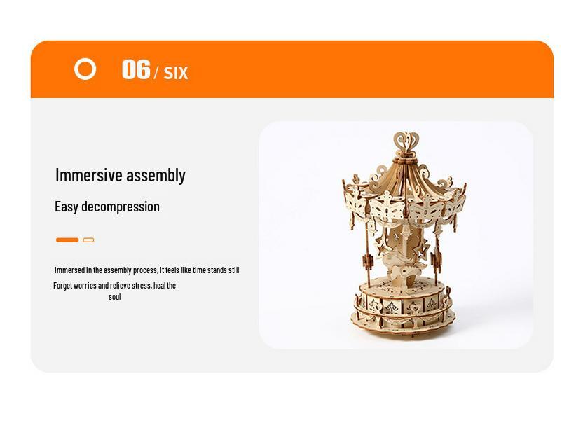 Creative 3D Wooden Carousel Puzzle Toy