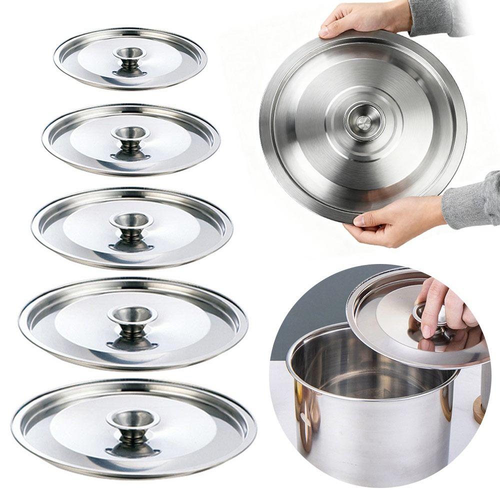 12-24cm Cookware Lid Reusable Flavoring Bucket Cover New Frying Pan Metal Lid