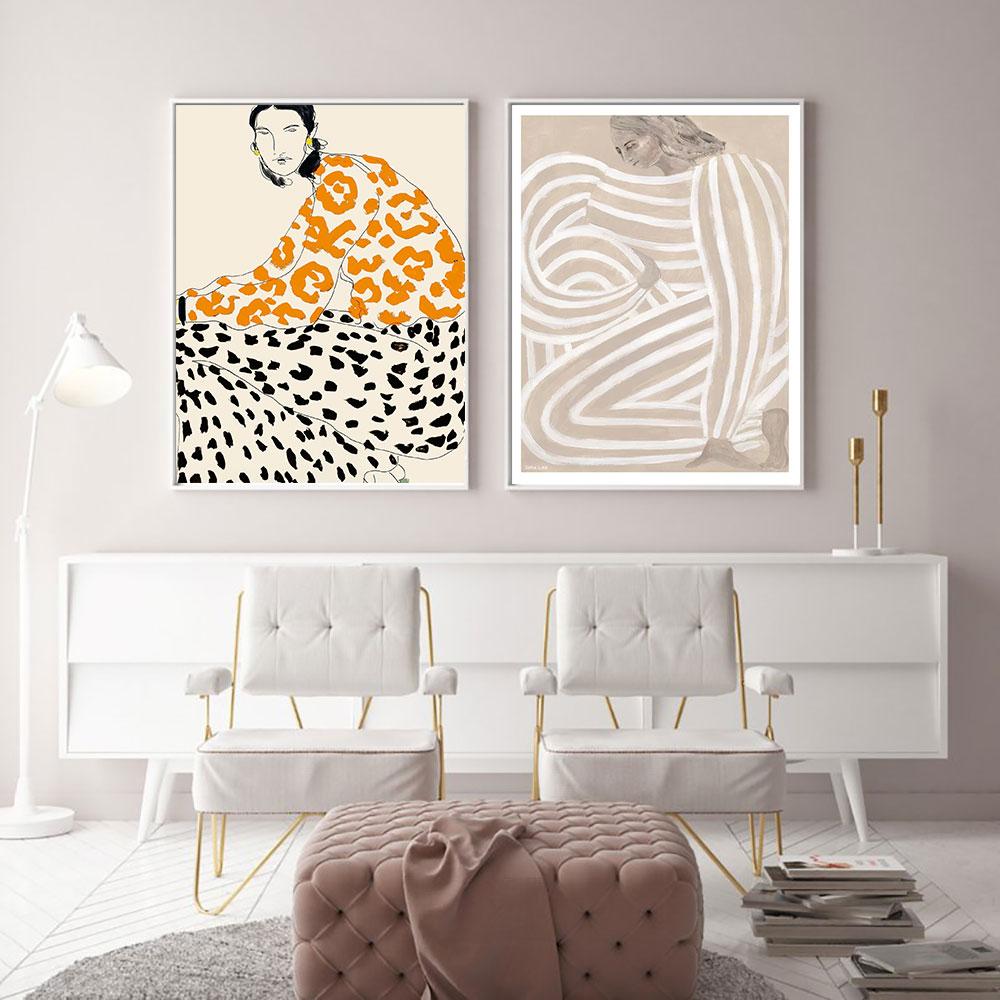 Abstract Lines Figure Poster, Modern Simplicity Striped Wall ArtNordic Canvas Painting, Picture for Living Room, Home Decoration