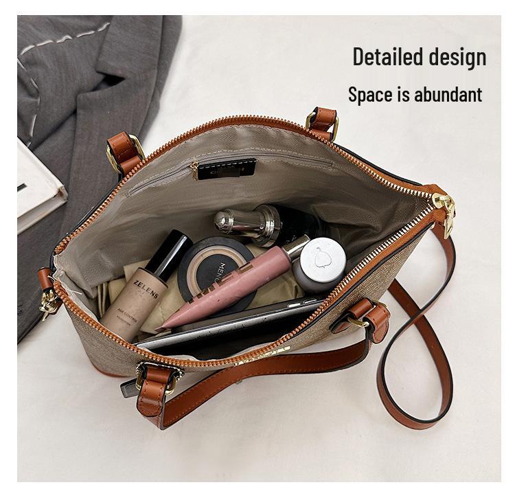 Dámská klasická taška tote a crossbody s květinovým potiskem a velkou kapacitou