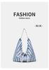 Reversible Striped Canvas Tote Bag - Korean Style, Large Capacity, Fashionable and Versatile for Everyday Use
